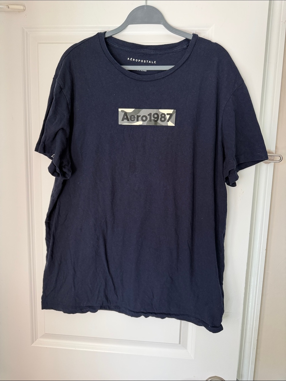 Aeropostale Men's Dark Navy Aero1987 Camo Logo Tee